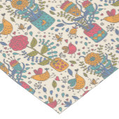 Cartoon floreel patroon met vogels 2 korte tafelloper (Hoek)