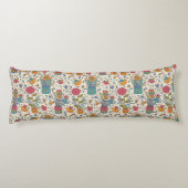 Cartoon floreel patroon met vogels 2 lichaamskussen (Achterkant)