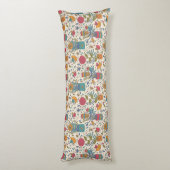 Cartoon floreel patroon met vogels 2 lichaamskussen (Achterkant (Verticaal))