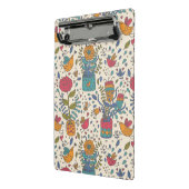 Cartoon floreel patroon met vogels 2 mini klembord (Angled2)
