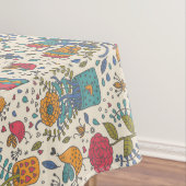 Cartoon floreel patroon met vogels 2 tafelkleed (Voorbeeld)