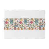 Cartoon floreel patroon met vogels 2 uitnodigingen wikkel (Achterkant Voorbeeld)