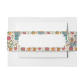 Cartoon floreel patroon met vogels 2 uitnodigingen wikkel (Voorkant Voorbeeld)