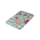 Cartoon floreel patroon met vogels badmat (Gekanteld)