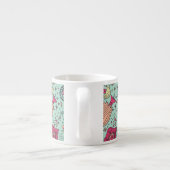 Cartoon floreel patroon met vogels espresso kop (Achterkant)