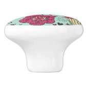 Cartoon floreel patroon met vogels keramische knop (Zijkant)