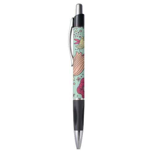 Cartoon floreel patroon met vogels pen (Top (Verticaal))
