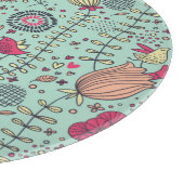 Cartoon floreel patroon met vogels snijplank (Hoek)