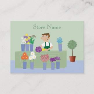 Cartoon-Florist- en bloemen-Visitekaartjes Visitekaartje