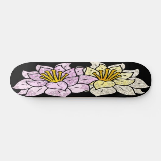 Cartoon Flowers Vector Design Persoonlijk Skateboard (Horizontaal)