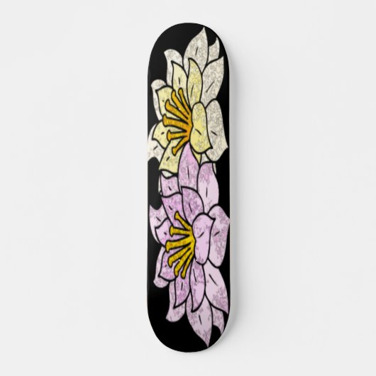 Cartoon Flowers Vector Design Persoonlijk Skateboard (Voorkant)