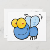 Cartoon Fly Briefkaart (Voorkant / Achterkant)