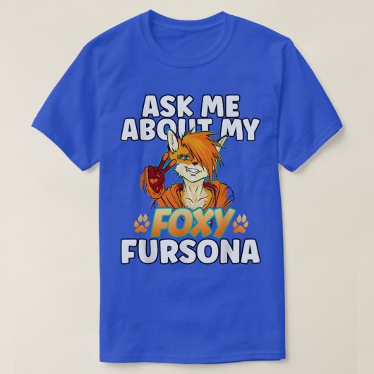 Cartoon Fo met Cute Furry Fersona Fursuit Funny F T-shirt (Design voorkant)
