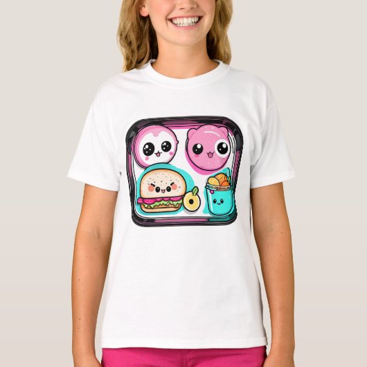 Cartoon Foods Gift voor kinderen T-shirt (Voorkant)