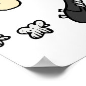 Cartoon Football Player Poster (Hoek)