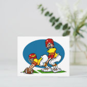 Cartoon Football-spelers Briefkaart (Staand voorkant)