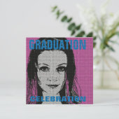 Cartoon Foto invoegen: 1 GraduPartij Uitnodiging (Staand voorkant)