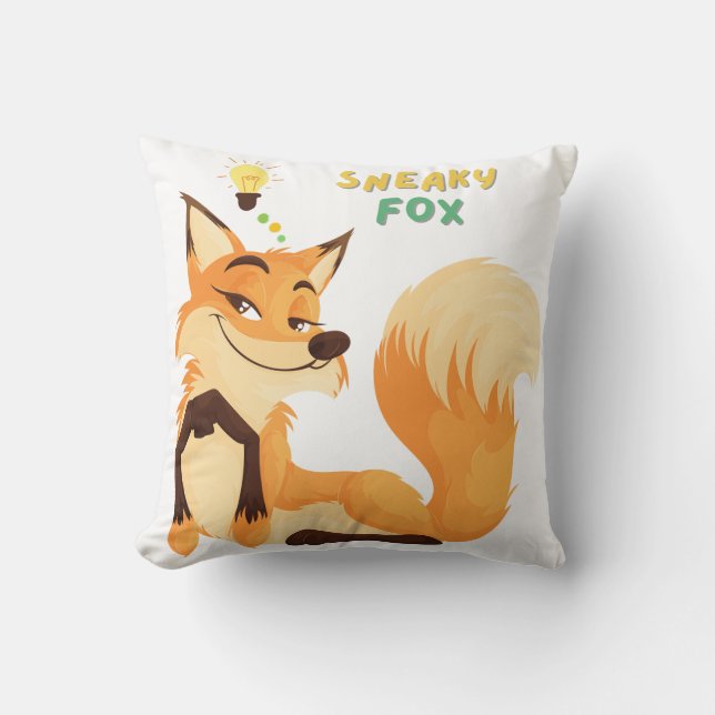 Cartoon fox en een lange bossige staart kussen (Voorkant)