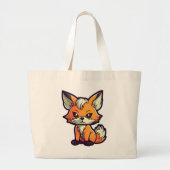 CARTOON FOX GROTE TOTE BAG (Voorkant)