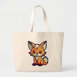 CARTOON FOX GROTE TOTE BAG