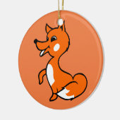 Cartoon Fox Keramisch Ornament (Links)