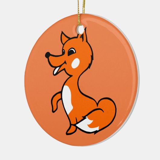 Cartoon Fox Keramisch Ornament (Links)