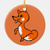 Cartoon Fox Keramisch Ornament (Achterkant)