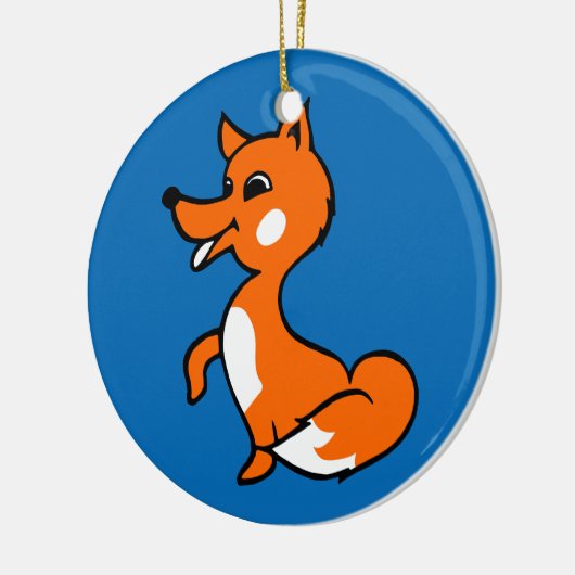 Cartoon Fox Keramisch Ornament (Links)