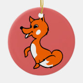 Cartoon Fox Keramisch Ornament (Voorkant)