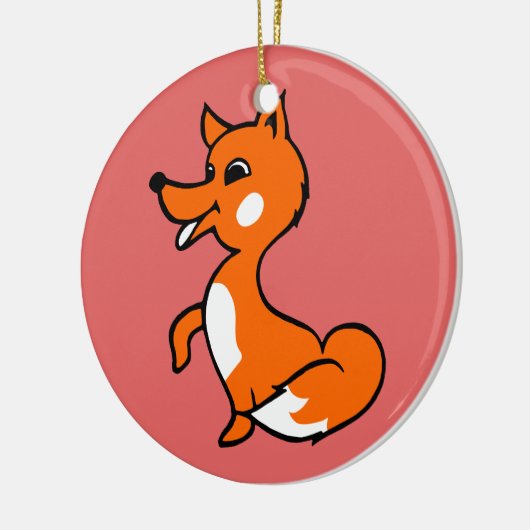 Cartoon Fox Keramisch Ornament (Links)