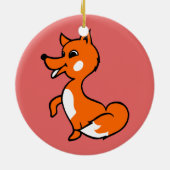 Cartoon Fox Keramisch Ornament (Achterkant)