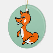 Cartoon Fox Keramisch Ornament (Links)