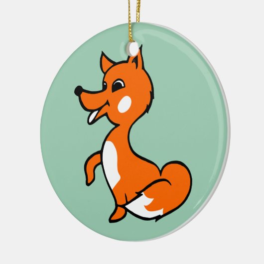 Cartoon Fox Keramisch Ornament (Links)