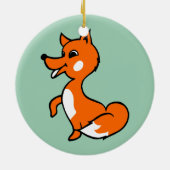Cartoon Fox Keramisch Ornament (Achterkant)