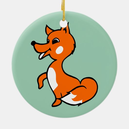 Cartoon Fox Keramisch Ornament (Achterkant)