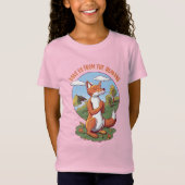 Cartoon Fox Prayer – Save Nature Message T-shirt (Voorkant)