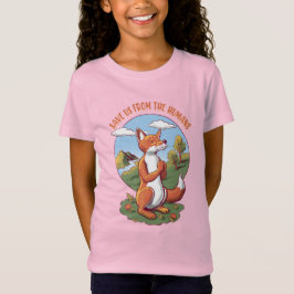 Cartoon Fox Prayer – Save Nature Message T-shirt