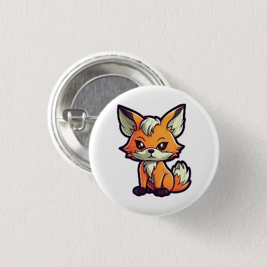 CARTOON FOX RONDE BUTTON 3,2 CM (Voorkant /achterkant)