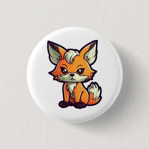 CARTOON FOX RONDE BUTTON 3,2 CM