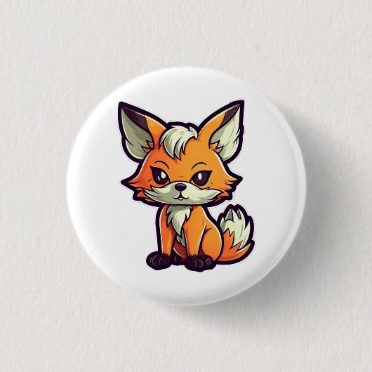 CARTOON FOX RONDE BUTTON 3,2 CM (Voorkant)