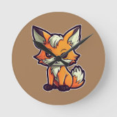 CARTOON FOX RONDE KLOK (Voorkant)