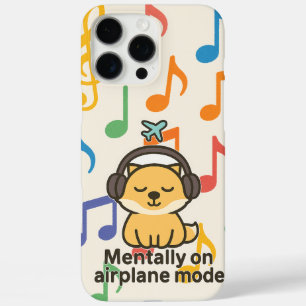 Cartoon Fox Sticker Mentaal in vliegtuigmodus iPhone 16 Pro Max Hoesje