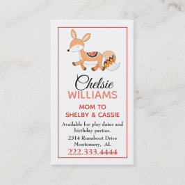 Cartoon Fox Stylish mammcard Contactkaartje