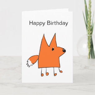 Cartoon Fox Verjaardag Kaart