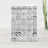 Cartoon Foxes Faces Squares Drawing Card Kaart (Voorkant)
