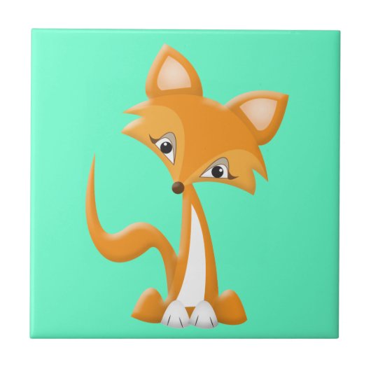 Cartoon Foxy Fox Tegeltje (Voorkant)