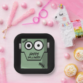 Cartoon Frankenstein's Monster Halloween Papieren Bordje (Feest)