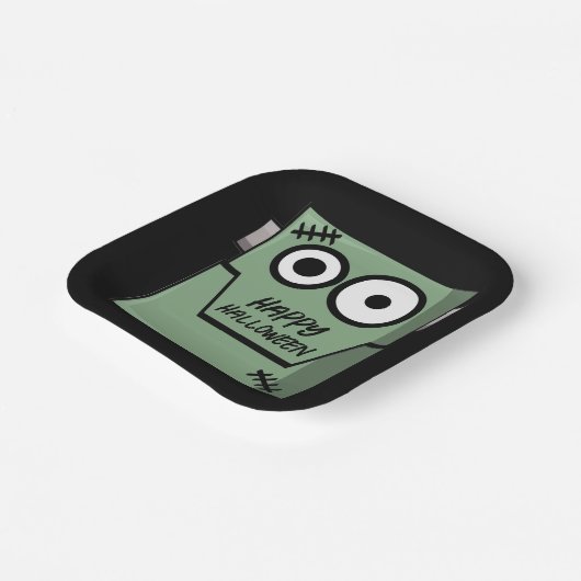 Cartoon Frankenstein's Monster Halloween Papieren Bordje (Gebogen)