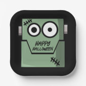 Cartoon Frankenstein's Monster Halloween Papieren Bordje (Voorkant)