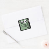 Cartoon Frankenstein's Monster Halloween Vierkante Sticker (Envelop)